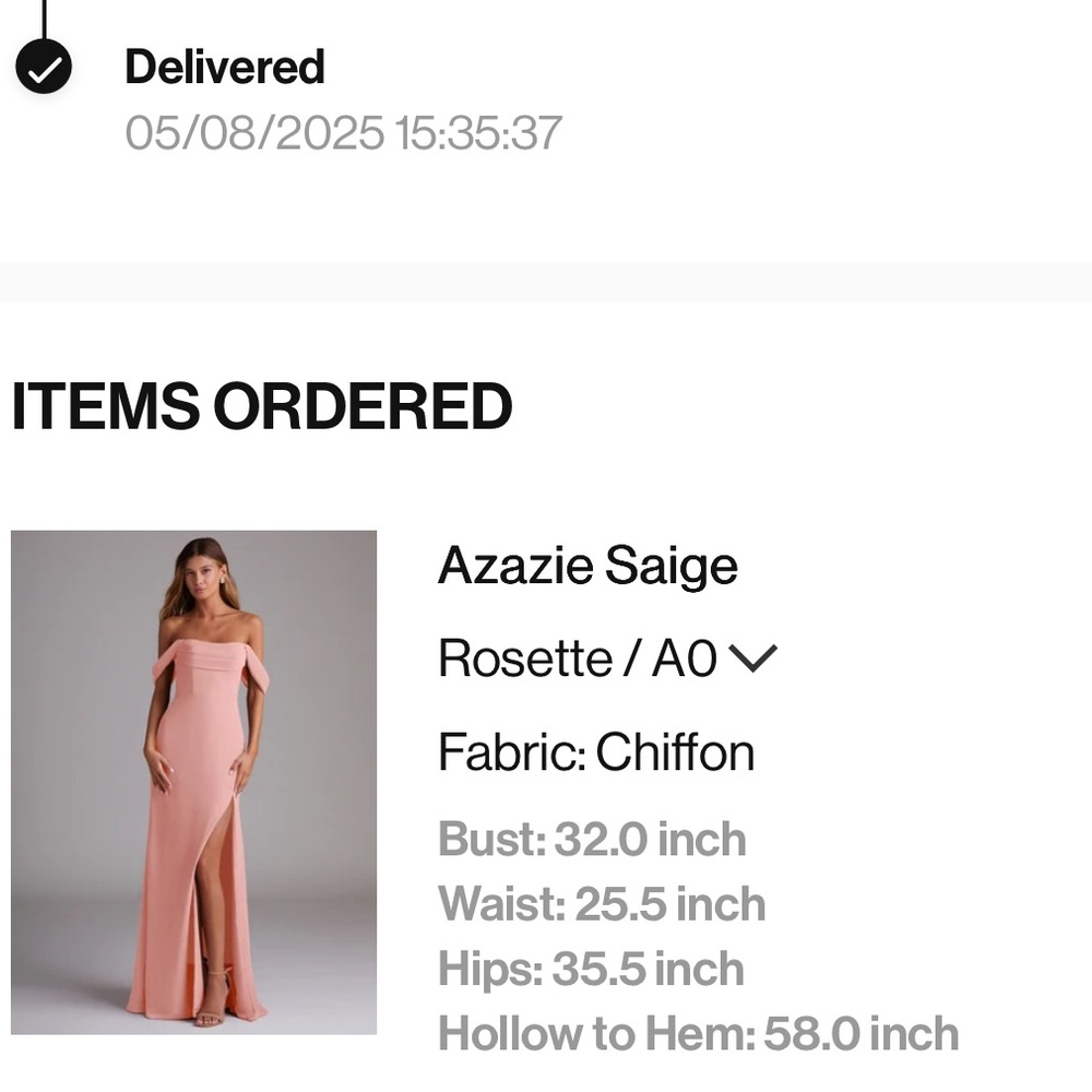 Azazie Saige Rosette Chiffon Gown - Picture 12 of 12